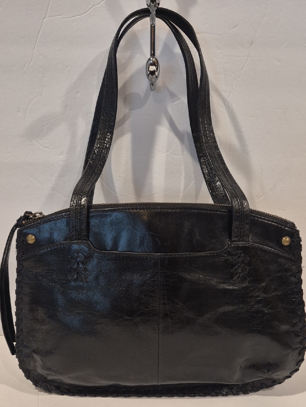 HOBO International Classic Black Leather Shoulder Bag - Vintage
